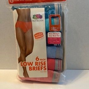 Fruit of The Loom Low Rise Briefs Panties Underwear Size 6 Medium